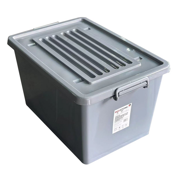 Caja de almacenamiento gris de 75 L