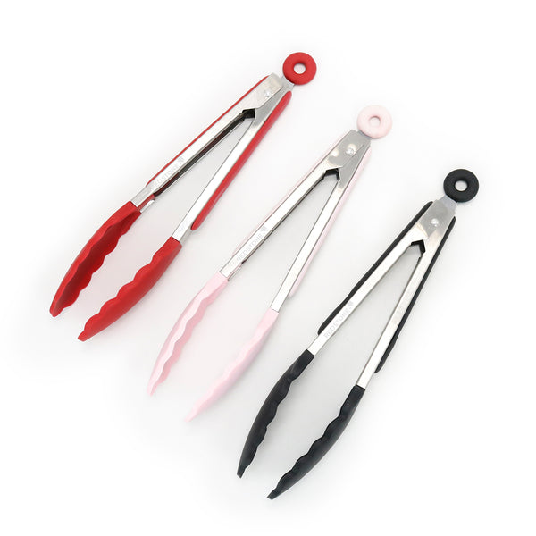 Pinza para cocina de acero inoxidable 9" Rosa
