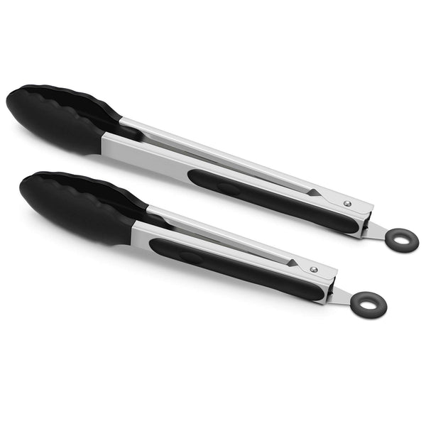 Pinza para cocina de acero inoxidable 9" Negro