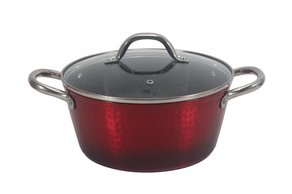 Cacerola martillada rojo