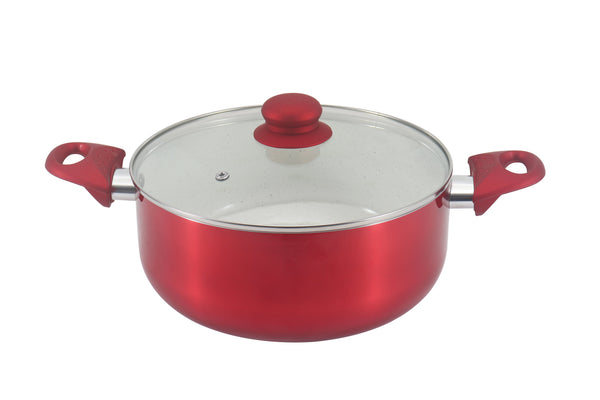 Cacerola metálica roja